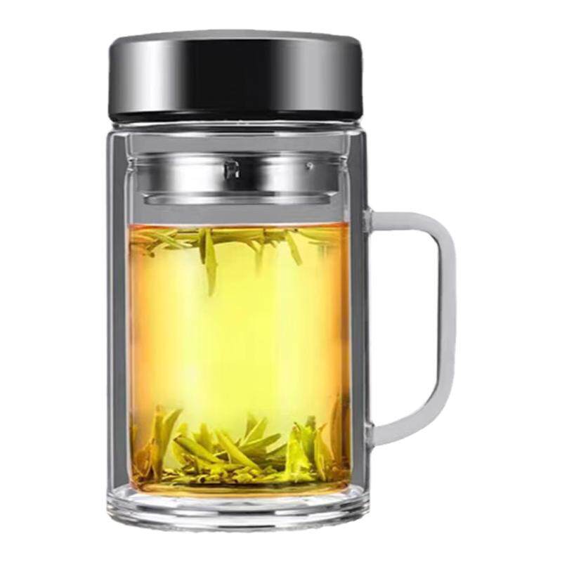 巨大容量超级加厚双层玻璃泡茶杯