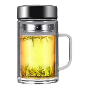 巨大容量超级加厚双层玻璃泡茶杯