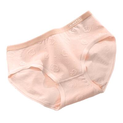 纯棉抗菌内裤女士全棉中腰无痕2024新款日系少女生可爱三角短裤头