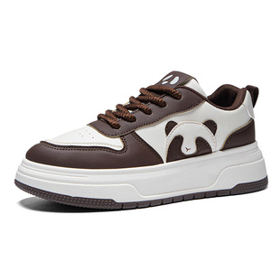 人本爆款小白鞋女款2025新款厚底板鞋秋款百搭女鞋配裙子熊猫鞋子