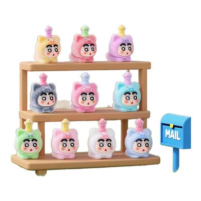 植绒小新趴趴猪萌粒摆件卡通可爱桌面装饰品潮玩公仔创意礼品批发