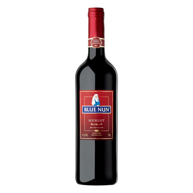 bluenun经典系列 蓝仙姑美乐红葡萄酒 干型红酒13.5度 单支750ml