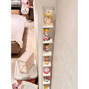 盲盒收纳展示盒墙角单个手办展示架可叠加亚克力高透明防尘收纳盒