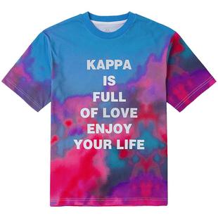 kappa卡帕现实悦镜主题新款短袖情侣印花T恤运动半袖休闲图案衫