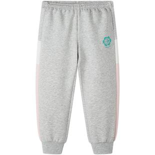 361°童装女童运动裤拼接针织长裤2026春季新款儿童休闲小童裤子