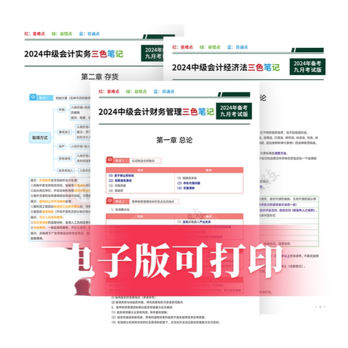 2025年中级会计网课三色笔记口诀官方教材实务职称视频课件题库