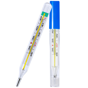 大刻度玻璃无水银体温计家用儿童婴儿精准医用温度计大号大字无汞