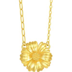 周生生微糖系列立体波斯菊项链黄金足金套链94533N计价