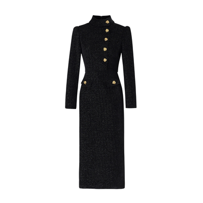 MD千亿【深情不变】2025冬季休闲百搭显瘦收腰复古连衣裙