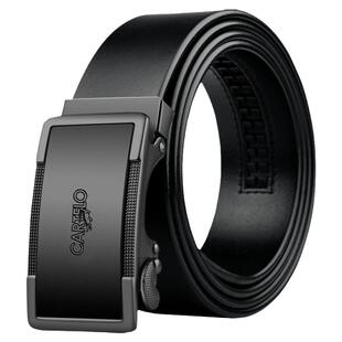 卡帝乐鳄鱼高档男皮带纯牛皮中青年休闲自动扣头裤腰带真皮层商务