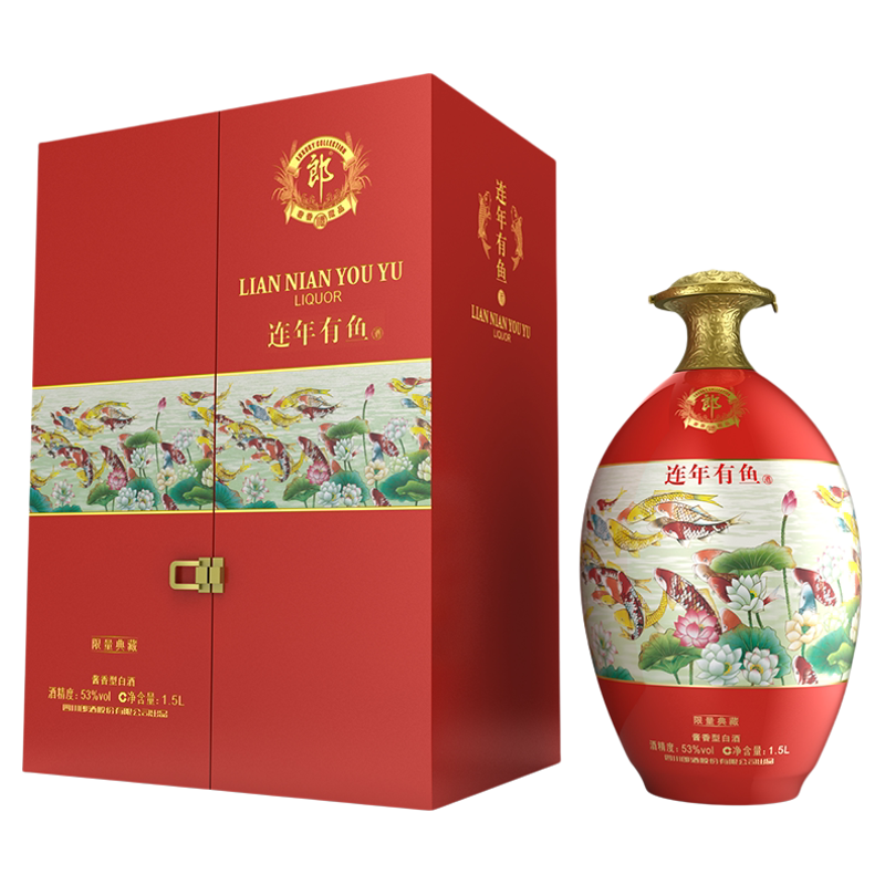 郎酒连年有鱼53度酱香型1.5L