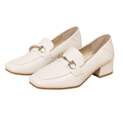 小码313233粗跟马衔扣软皮乐福鞋