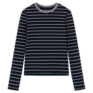 【第二件75折】AR复古条纹绒感打底衫可外穿秋冬基础内搭保暖上衣