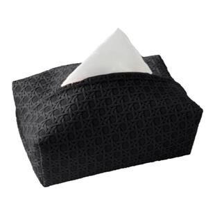 Texdream态度 藤格纹纸巾盒皮革ins轻奢纸巾收纳盒茶几摆件纸抽盒