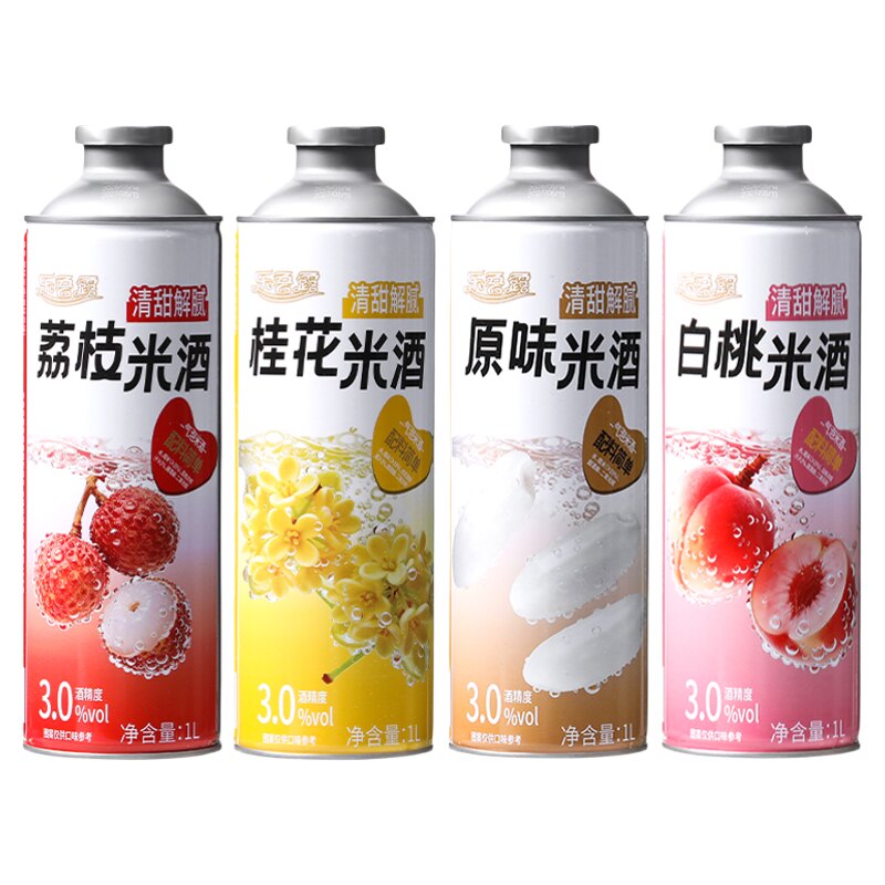 桂花荔枝风味气泡米酒糯米酒1L装