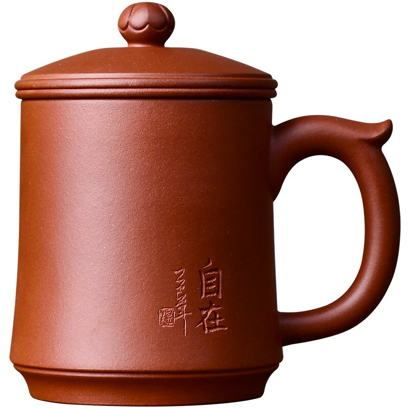 纯手工带内胆过滤紫砂盖杯大号