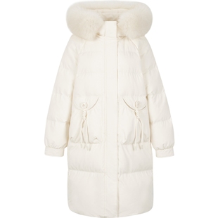 衣香丽影大毛领连帽羽绒服女中长款2025年冬季新款高级感紫色外套