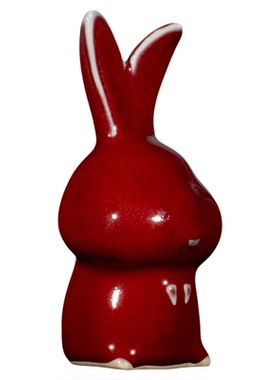 幸运兔钧瓷可爱治愈系陶瓷摆件