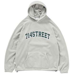 714street22秋新连帽卫衣情侣oversize潮牌复古宽松外套春秋帽衫