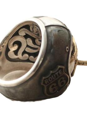 戒指925纯银朋克机车戒指