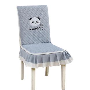 桌布加椅子套轻奢高级感布艺餐桌椅套装2025新款座椅套防滑凳子罩