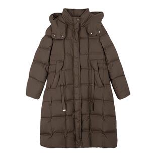 海尔曼斯鸭绒羽绒服冬季加厚女防风宽松面包服抽绳收腰D4611B92