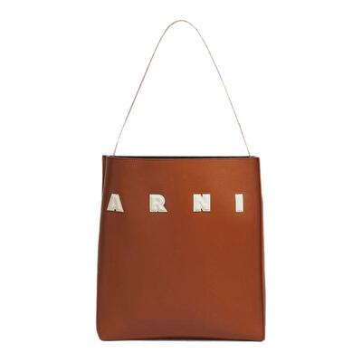 【双十一特享】MARNI MUSEO 牛皮革LOGO中号单肩手提托特包