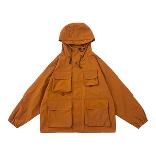 CIWORK山系户外防水工装夹克男女中性机能口袋连帽加绒冲锋衣外套