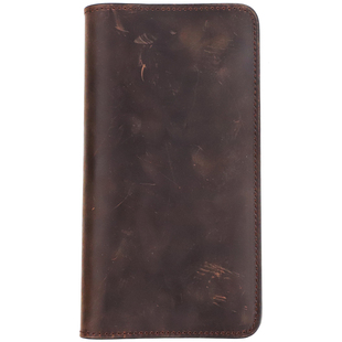 手工复古真皮双手机收纳包男士头层牛皮多功能钱包磁吸手机保护套