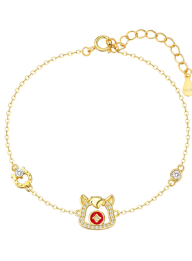 巷南925纯银摇钱小马手链本命年