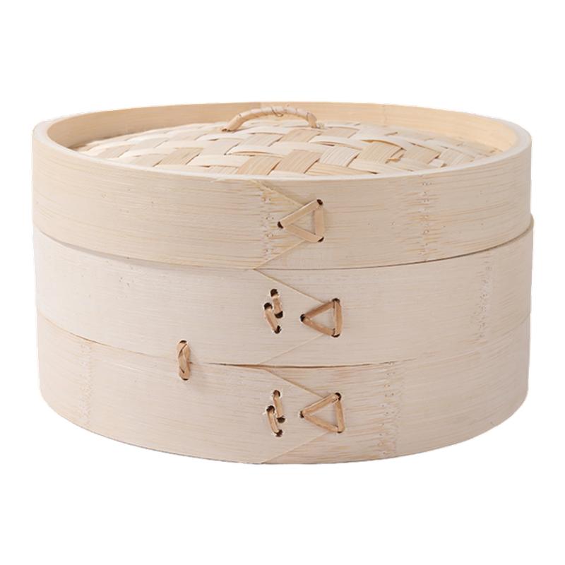 竹蒸笼家用加深早餐笼屉饺子馒头小笼竹编竹制商用蒸格小号小笼包