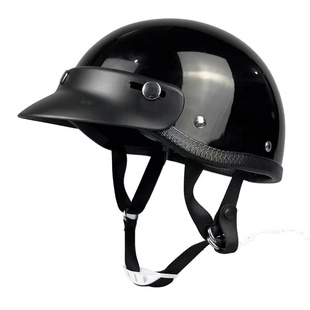 麦肯斯日式复古机车巡航小盔体头盔瓢盔男女装饰酷玻璃钢夏季半盔