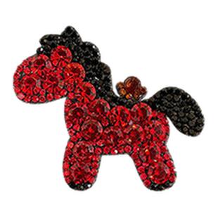 新年红色小马轻奢闪钻发夹头饰配饰女侧边前额刘海碎发卡夹子发饰