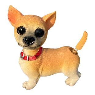 可爱摇头摇尾巴小狗摆件桌面比格吉娃娃玩偶汽车内饰创意手工艺品