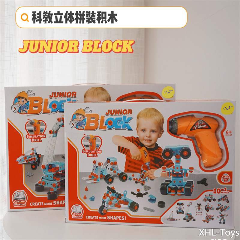 跨境DIY科教益智拼装STEAM插百玩具造型变启蒙积木立体儿童拼