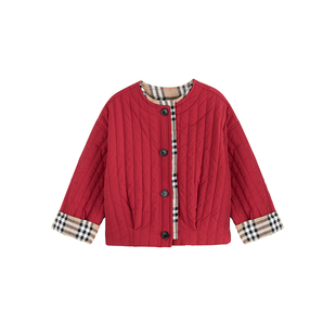 LEOHAPPY女童外套夹棉2025新款儿童棉服防泼水新年款大童保暖外套