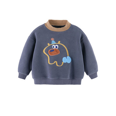 男童卫衣冬季宝宝上衣加绒女孩衣服冬款加厚保暖小童童装儿童冬装