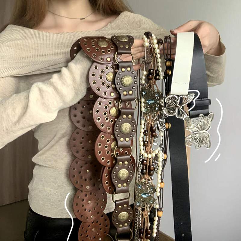 波西米亚金属蝴蝶腰炼 炼 ??女装饰配裙子毛衣民族风覆古y2k裤皮