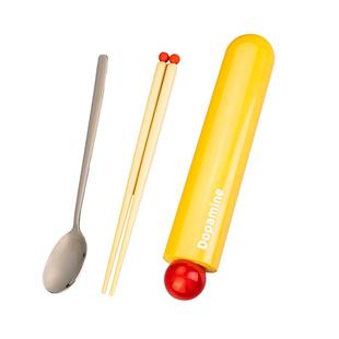 摩登主妇筷子勺子套装一人用便携餐具筷子外出携带304勺子收纳盒