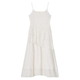 妖精的口袋白色吊带连衣裙女2026年春夏新款收腰显瘦气质度假裙子