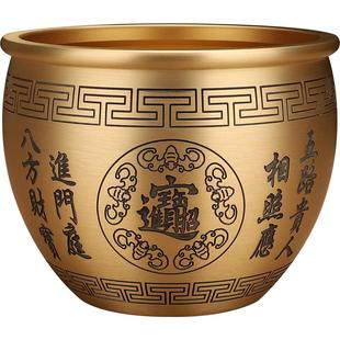 百福铜缸纯黄铜米缸冰箱上的聚宝盆招财聚财摆件铜制碗新款存钱罐
