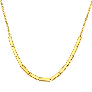 【百亿补贴】TSL谢瑞麟几何黄金项链小方块5G足金计价XK683