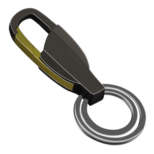 激光刻字定制金属汽车钥匙扣男士腰挂女生防丢简约锁匙扣链圈双环