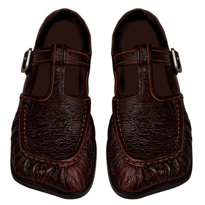 Le'Murmure皱漆牛皮玛丽珍鞋