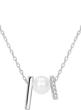 JAY小银条淡水珍珠925银项链