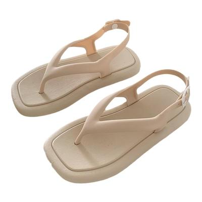 细细条韩版小众平底夹趾罗马鞋