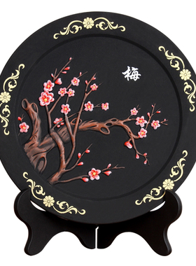 新居梅兰竹菊搬家活性炭雕工艺品