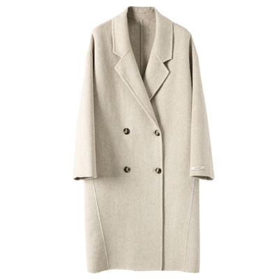 灰色羊绒大衣退货包邮高级感外套