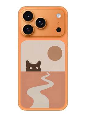 SkinAT适用17 Pro外壳区域背膜 iPhone 17 Pro Max卡片贴膜 苹果手机16系列局部保护膜 创意阳光山脉贴