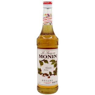 送配方 MONIN莫林榛果风味糖浆 果露700ml调咖啡鸡尾酒饮料